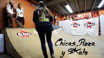 chicas skate y pizza